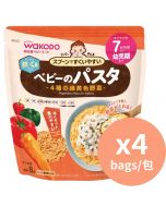 Wakodo 嬰兒意粉 嬰兒黃綠色蔬菜 [日本進口] 130g x4包 7個月以上嬰兒食用 無添加鹽