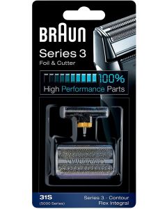 Braun 31S 剃鬚刀頭 替換 刀片組 [5000系列 刀片耗材] 銀色 香港行貨