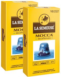 LA SEMEUSE Nocturne 咖啡膠囊 無咖啡因的咖啡 [與Nespresso兼容] 2盒 x (10 膠囊 - 53g)