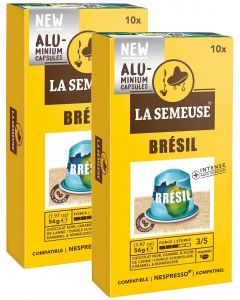 LA SEMEUSE Brésil 咖啡膠囊 單品咖啡巴西膠囊 [與Nespresso兼容] 2盒 x (10 膠囊 - 56g)