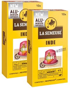 LA SEMEUSE Inde 咖啡膠囊 單品咖啡印度膠囊 [與Nespresso兼容] 2盒 x (10 膠囊 - 56g)