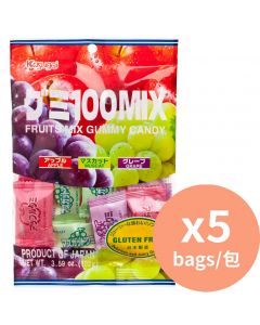 Kasugai 雜錦果汁橡皮糖 [日本進口] 102gx5包