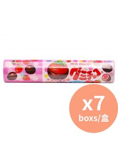 明治 朱古力草莓橡皮糖 筒裝 明治糖 [日本糖] 50gx7盒