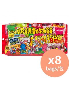 Ginbis 愉快動物餅8包什錦裝 [粉紅色包] 144gx8包