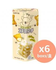 Lotte 白朱古力牛奶味芝士小熊餅 [白色盒] 195gx6盒