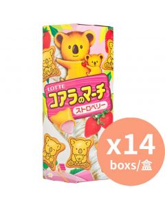 Lotte 草莓小熊餅 [粉紅色盒] 37gx14盒