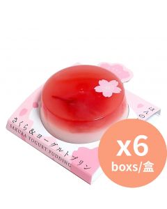 鶴屋製菓 櫻花酸奶布丁 [日本進口] 88g x6件 櫻桃味果凍 酸奶布丁