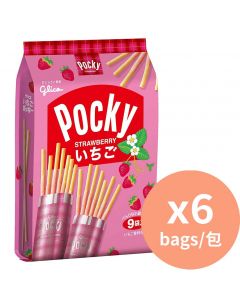 Glico Pocky 家庭裝百力滋 士多啤梨 [日本進口] 9袋裝x6包