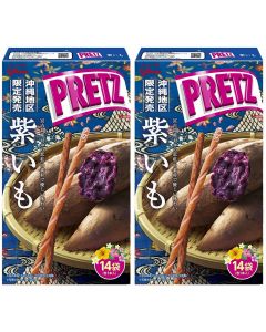 Glico 紫薯味巨型百力滋 沖縄限定 [日本進口] 14袋入x2盒