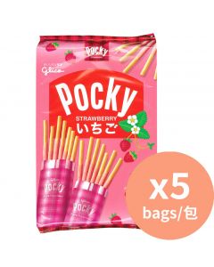 固力果 百奇草莓餅乾條9包 [日本進口] 119gx5包