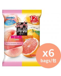 Orihiro 水蜜桃+西柚味蒟蒻啫喱 [日本進口] 240gx6包