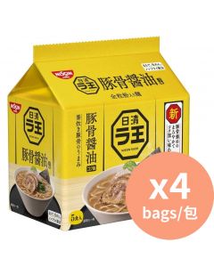 Nissin 拉王拉麵 [日本進口] 豚骨醬油味 490g x4包