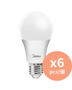 Midea 9W LED 球膽 [E27-220°] 冷日光 6盒 香港行貨【2年廠商保養】