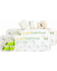 PureBamboo 純天然竹籤維卷紙 [天然環保] 卷紙 24包