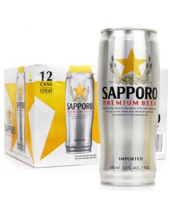 Sapporo Premium Beer 七寶札幌啤酒 巨罐裝 [日本進口] 650mlx12罐